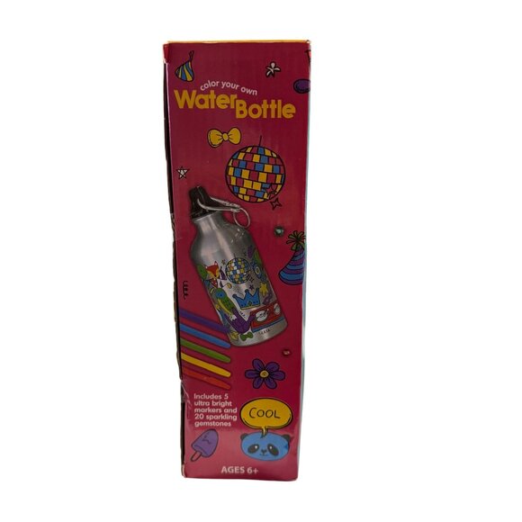 Color Your Own Water Bottle Kit Markers & Gemstones Safe For Drinking & BPA-Free - Picture 6 of 7